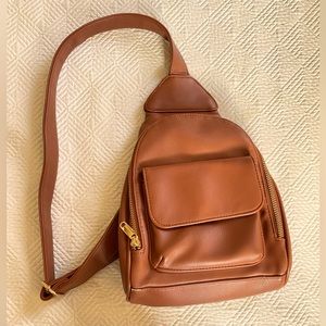 Wild Fable Crossbody Sling Faux Leather Brown Bag